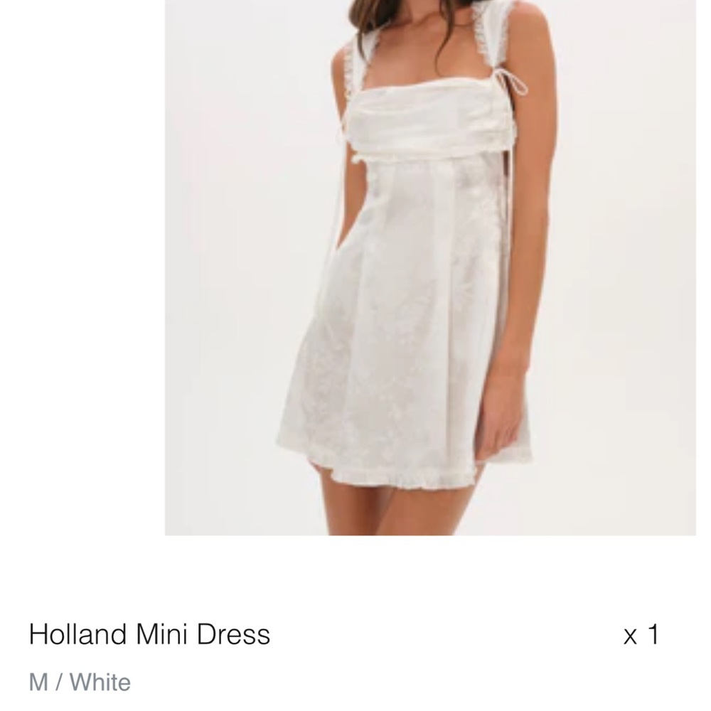 Holland Mini Dress from For Love & Lemons Satin Floral Slip Dress in Ivory